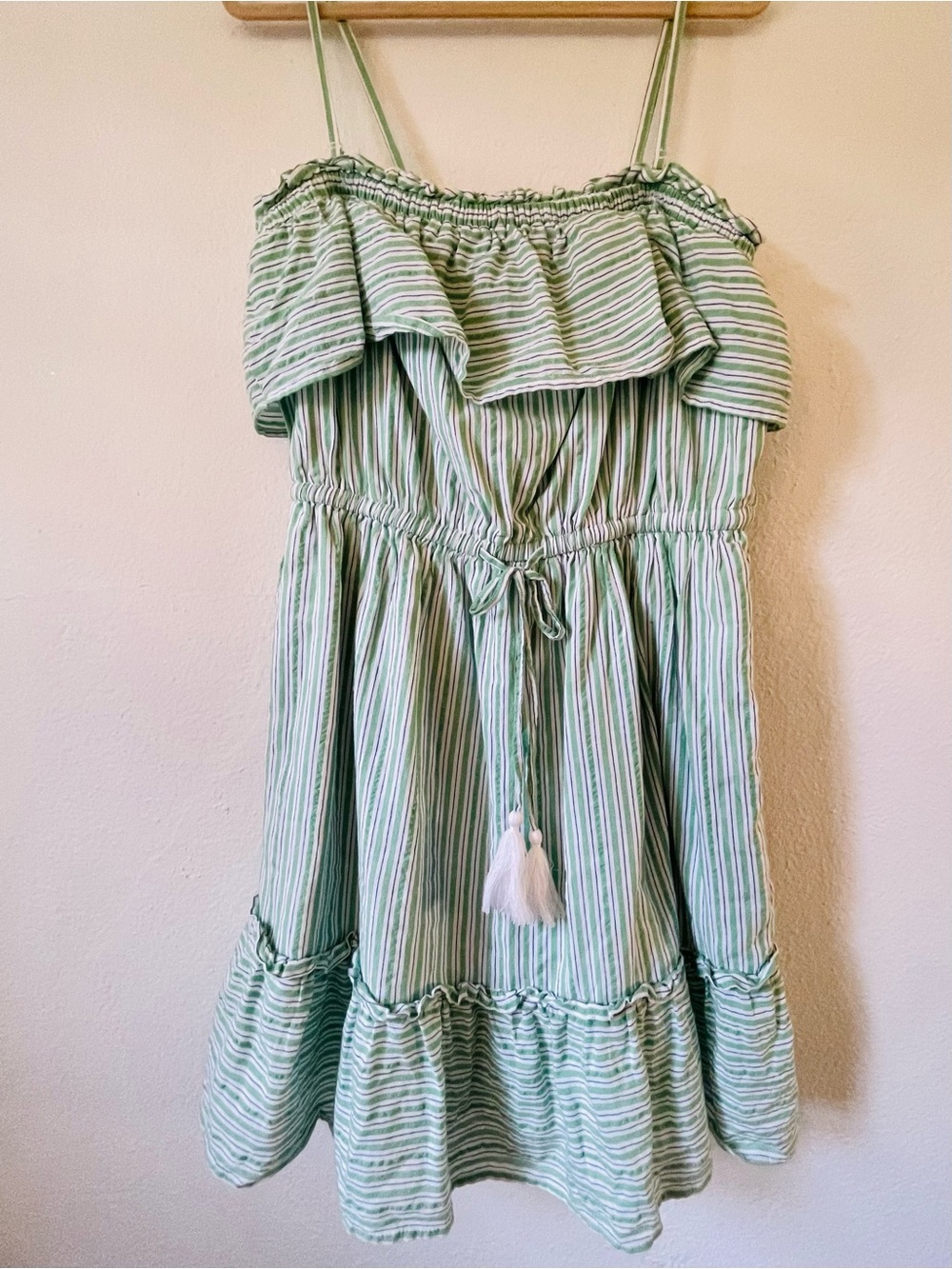 American Eagle Sleeveless Tassel Ruffled Lined Dress Size S